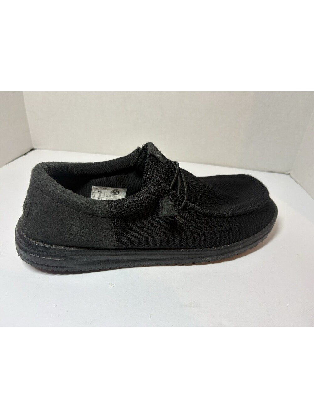 Hey Dude Wally Funk Mono Shoes Mens Size 17 Black Canvas Slip On Loafers